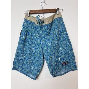 Patagonia Board Shorts Men's Size 31 Stretch Tropical Bloom Blue 21" Swim Trunks